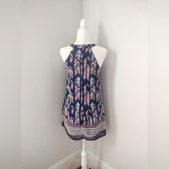 Speechless Navy Blue Chevron Print Dress Small - Picture 4 of 4